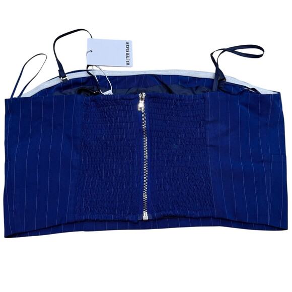 Walter Baker Tanvi Strapless Bustier Top Pinstripe Blue - Picture 4 of 11